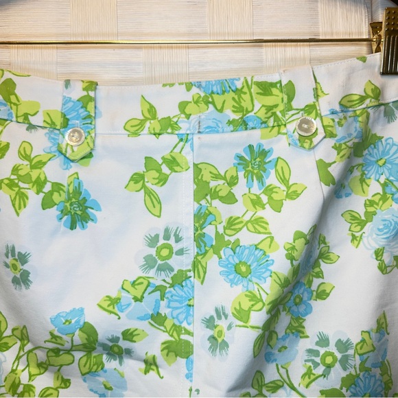 J. McLaughlin‎ Floral Mini Skirt Blue Green White Preppy Casual Skirt Size 8 - Picture 8 of 15